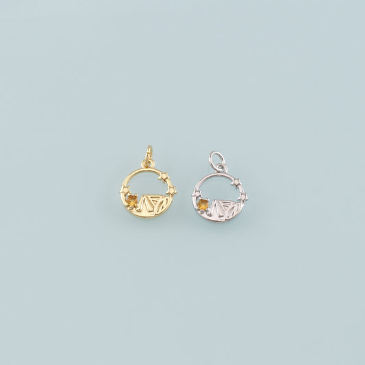 Gold Camping Charms,18K Gold Filled Tent Pendant,CZ Micro Pave Tent Charm Bracelet Necklace for DIY Jewelry Making Supply