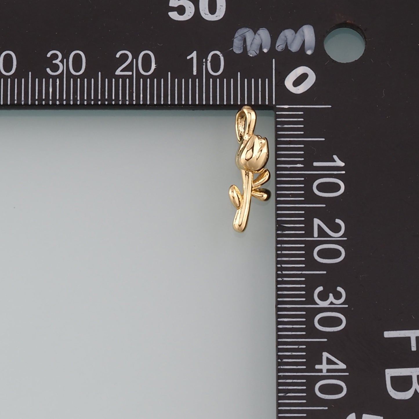 Gold Rose Charm,18K Gold Filled Rose Pendant,Flower Charm Bracelet Necklace for DIY Jewelry Making Supply