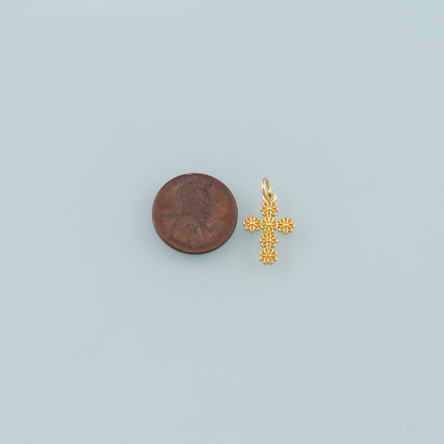 Gold Cross Charms,18K Gold Filled Cross Pendant,Enamel Religion Charm Bracelet Necklace for DIY Jewelry Making Supply