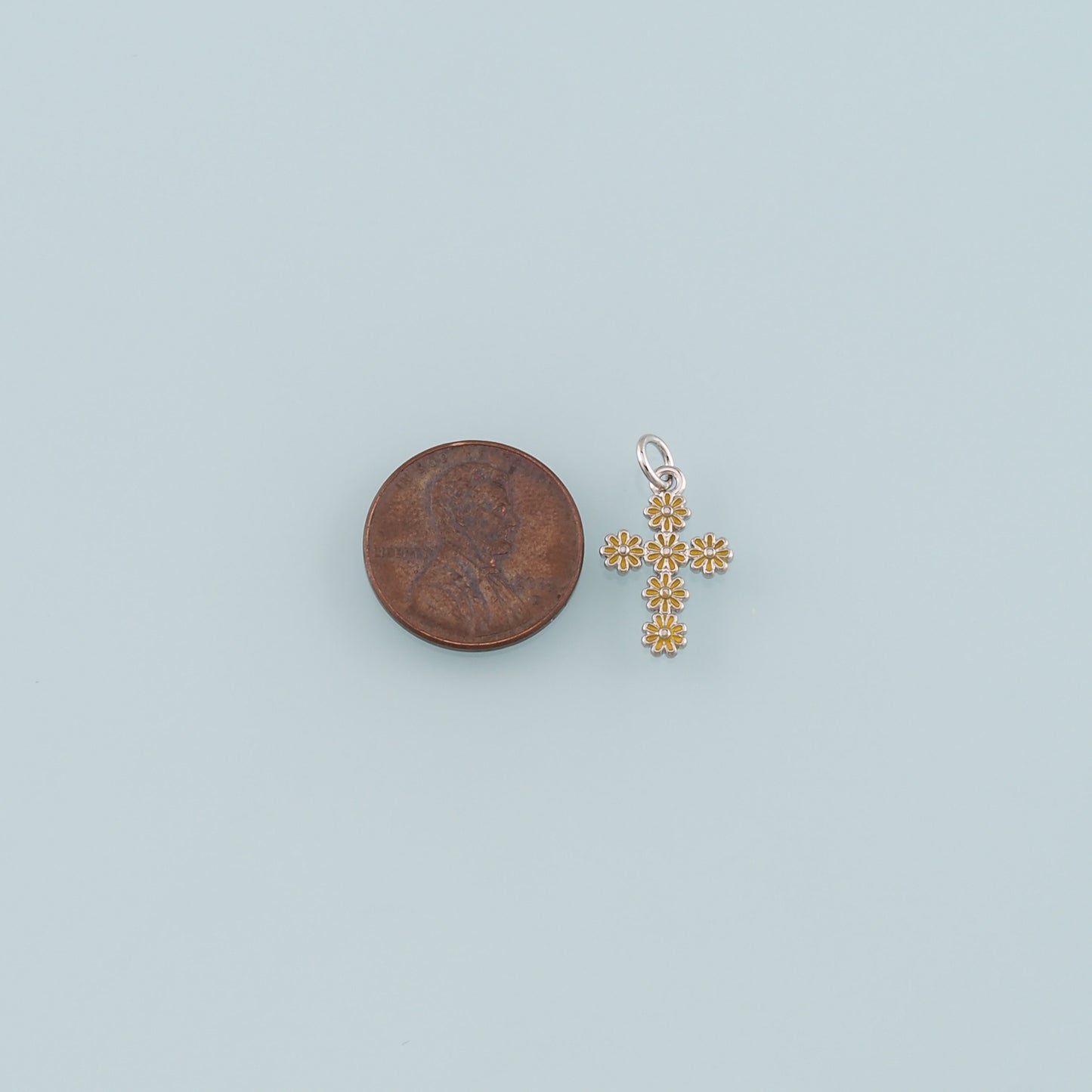 Gold Cross Charms,18K Gold Filled Cross Pendant,Enamel Religion Charm Bracelet Necklace for DIY Jewelry Making Supply