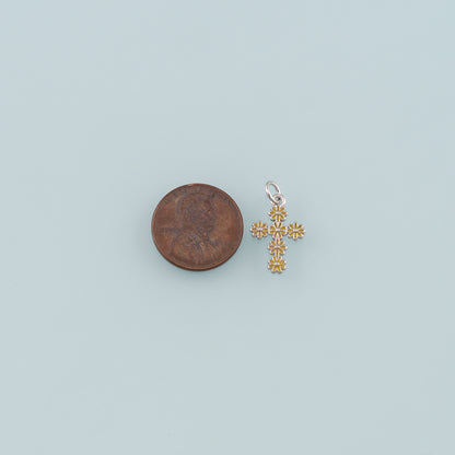 Gold Cross Charms,18K Gold Filled Cross Pendant,Enamel Religion Charm Bracelet Necklace for DIY Jewelry Making Supply