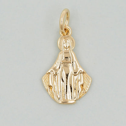 Gold Our Lady of Guadalupe Charms,18K Gold Filled virgin mary Pendant Charm Bracelet Necklace for DIY Jewelry Making Supply