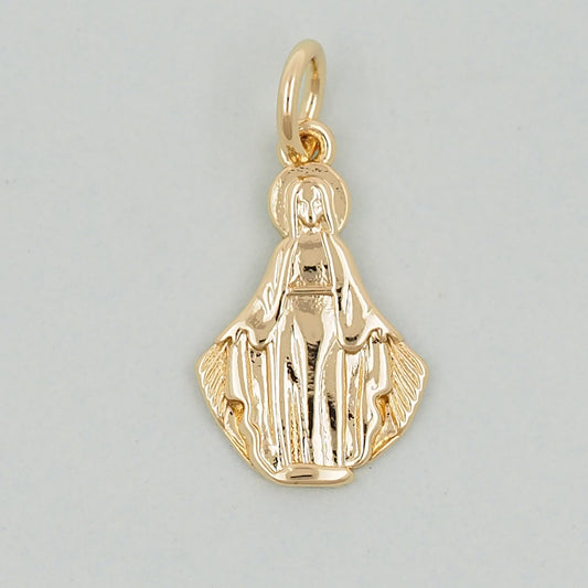 Gold Our Lady of Guadalupe Charms,18K Gold Filled virgin mary Pendant Charm Bracelet Necklace for DIY Jewelry Making Supply
