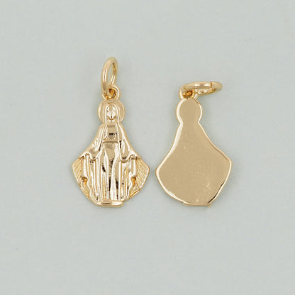 Gold Our Lady of Guadalupe Charms,18K Gold Filled virgin mary Pendant Charm Bracelet Necklace for DIY Jewelry Making Supply