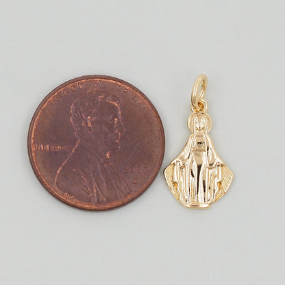 Gold Our Lady of Guadalupe Charms,18K Gold Filled virgin mary Pendant Charm Bracelet Necklace for DIY Jewelry Making Supply