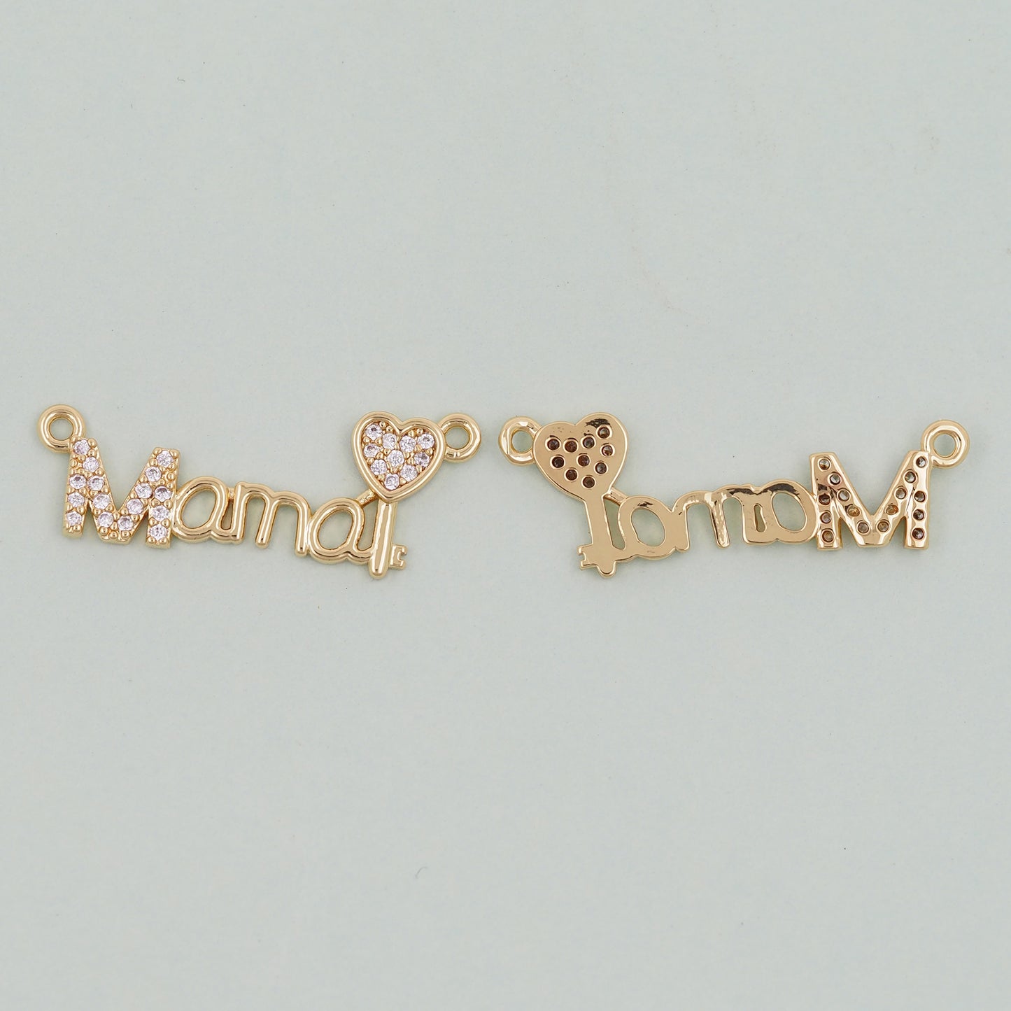 Gold Mama Charms,18K Gold Filled Mama Pendant,Mama Charm Bracelet Necklace for DIY Jewelry Making Supply