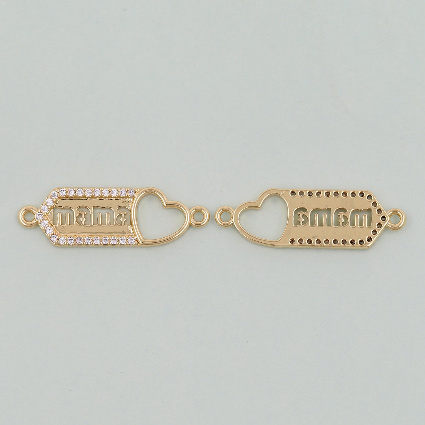 Gold Mama Charms,18K Gold Filled Mama Pendant,Mama Charm Bracelet Necklace for DIY Jewelry Making Supply