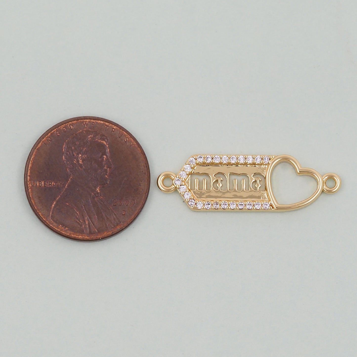 Gold Mama Charms,18K Gold Filled Mama Pendant,Mama Charm Bracelet Necklace for DIY Jewelry Making Supply