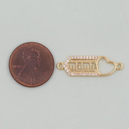 Gold Mama Charms,18K Gold Filled Mama Pendant,Mama Charm Bracelet Necklace for DIY Jewelry Making Supply