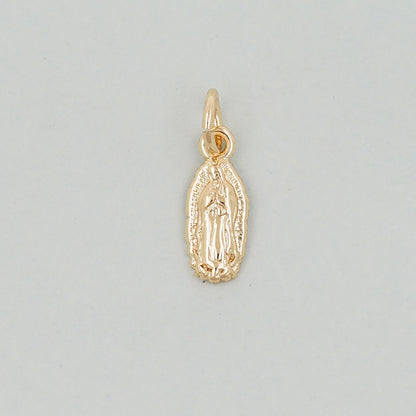 Gold Our Lady of Guadalupe Charms,18K Gold Filled virgin mary Pendant Charm Bracelet Necklace for DIY Jewelry Making Supply