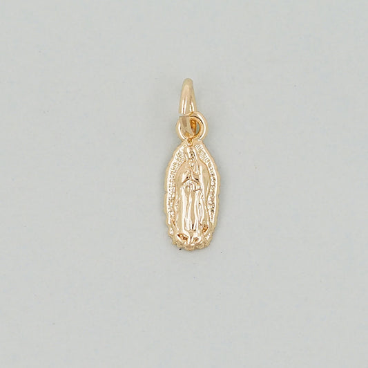 Gold Our Lady of Guadalupe Charms,18K Gold Filled virgin mary Pendant Charm Bracelet Necklace for DIY Jewelry Making Supply