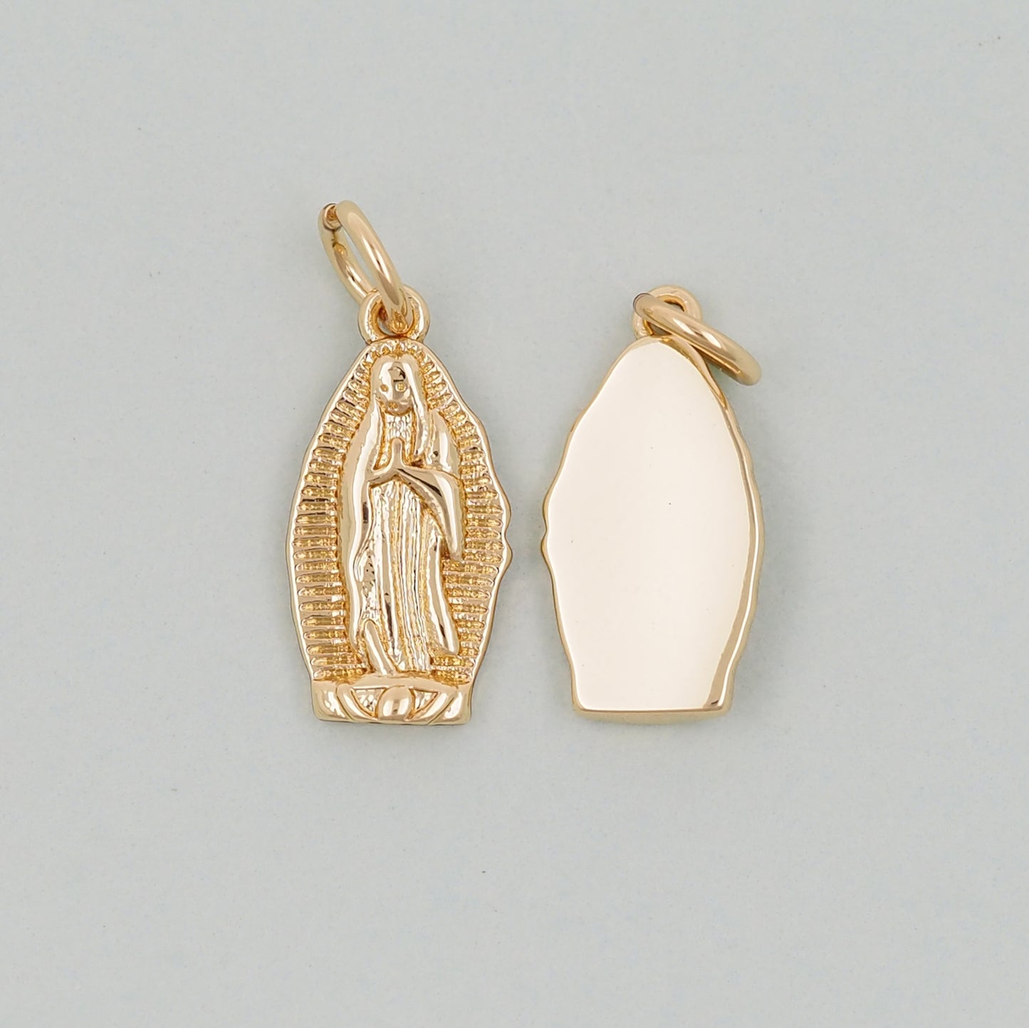 Gold Our Lady of Guadalupe Charms,18K Gold Filled virgin mary Pendant Charm Bracelet Necklace for DIY Jewelry Making Supply