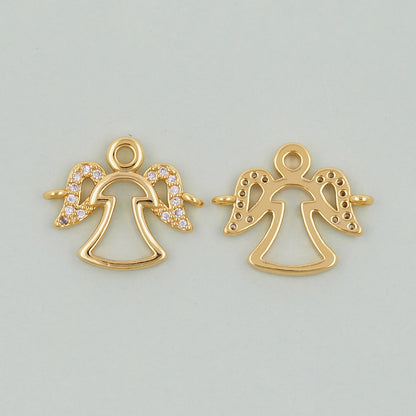 Gold Angel Charms,18K Gold Filled Angel Pendant,Angel Charm Bracelet Necklace for DIY Jewelry Making Supply