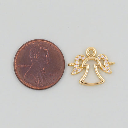 Gold Angel Charms,18K Gold Filled Angel Pendant,Angel Charm Bracelet Necklace for DIY Jewelry Making Supply