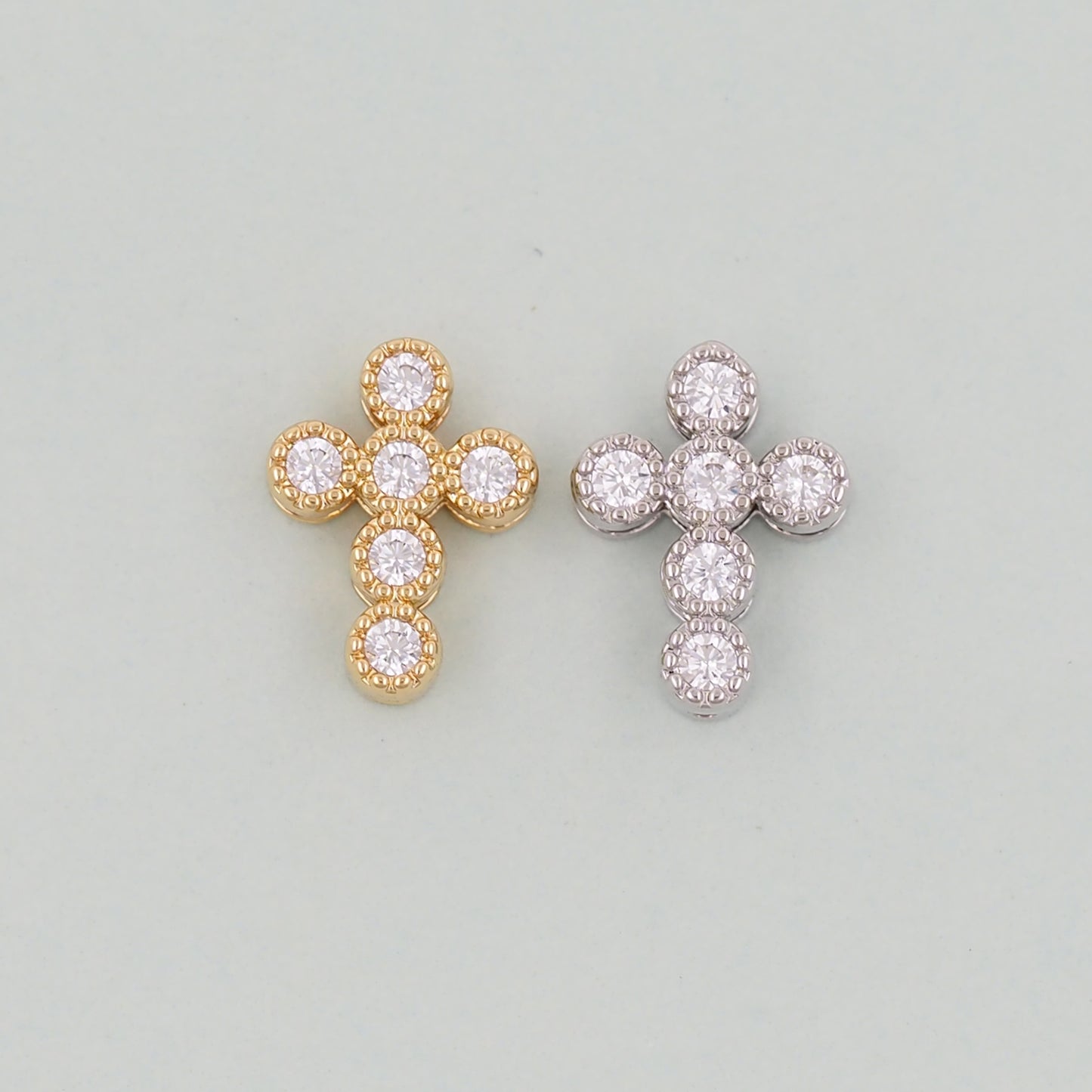 18K Gold Filled Cross Pendant,Cross Charm Bracelet Necklace for DIY Jewelry Making Supply