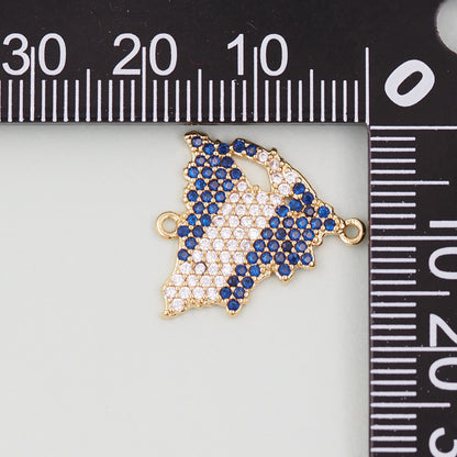 18K Gold Filled map Pendant,Map Charm Bracelet Necklace for DIY Jewelry Making Supply