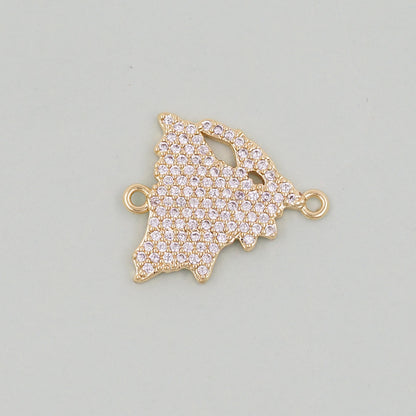 18K Gold Filled map Pendant,Map Charm Bracelet Necklace for DIY Jewelry Making Supply