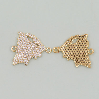 18K Gold Filled map Pendant,Map Charm Bracelet Necklace for DIY Jewelry Making Supply