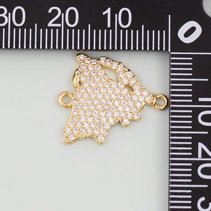 18K Gold Filled map Pendant,Map Charm Bracelet Necklace for DIY Jewelry Making Supply