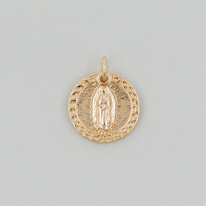 Gold Our Lady of Guadalupe Charms,18K Gold Filled virgin mary Pendant Charm Bracelet Necklace for DIY Jewelry Making Supply