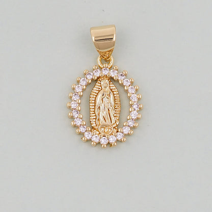 Gold Our Lady of Guadalupe Charms,18K Gold Filled virgin mary Pendant Charm Bracelet Necklace for DIY Jewelry Making Supply