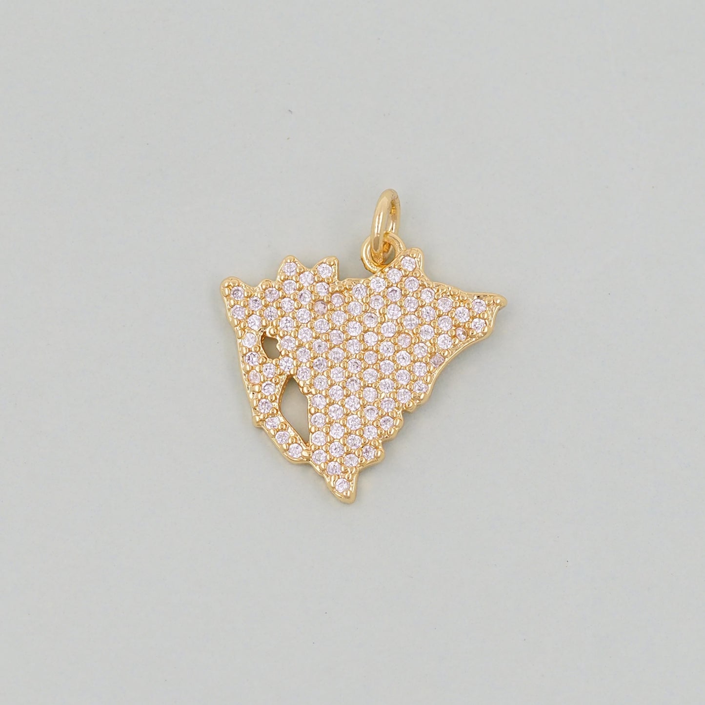 18K Gold Filled map Pendant,Map Charm Bracelet Necklace for DIY Jewelry Making Supply