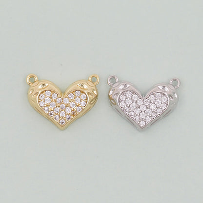 Gold Heart Charms,18K Gold Filled Heart Pendant,Heart Charm Bracelet Necklace for DIY Jewelry Making Supply
