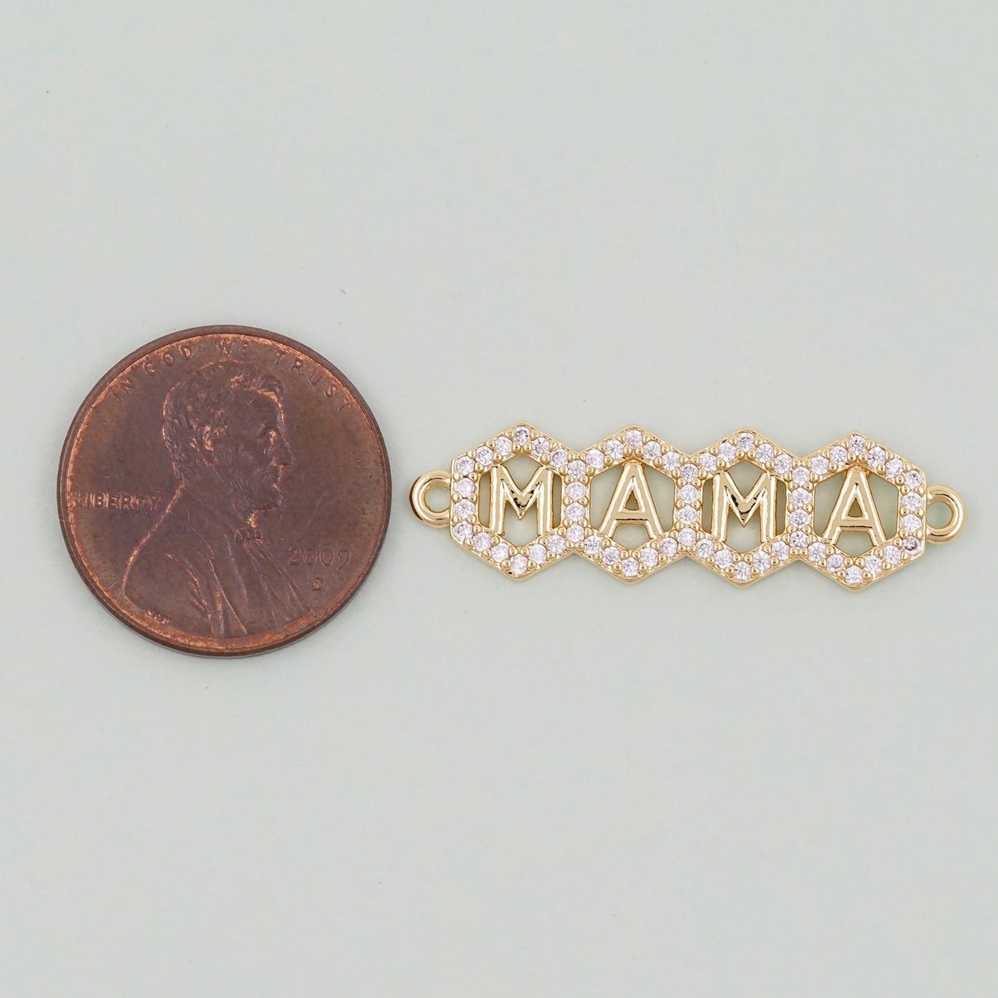 Gold Mama Charms,18K Gold Filled Mama Pendant,Mama Charm Bracelet Necklace for DIY Jewelry Making Supply