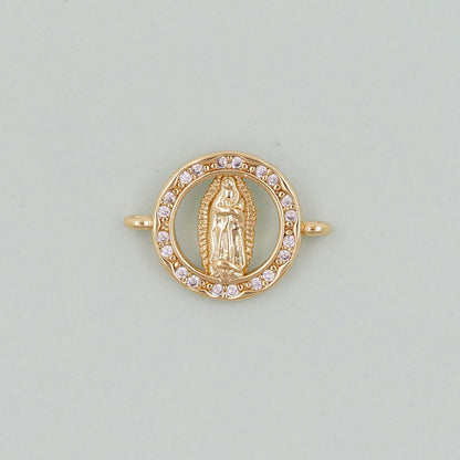 Gold Our Lady of Guadalupe Charms,18K Gold Filled virgin mary Pendant Charm Bracelet Necklace for DIY Jewelry Making Supply