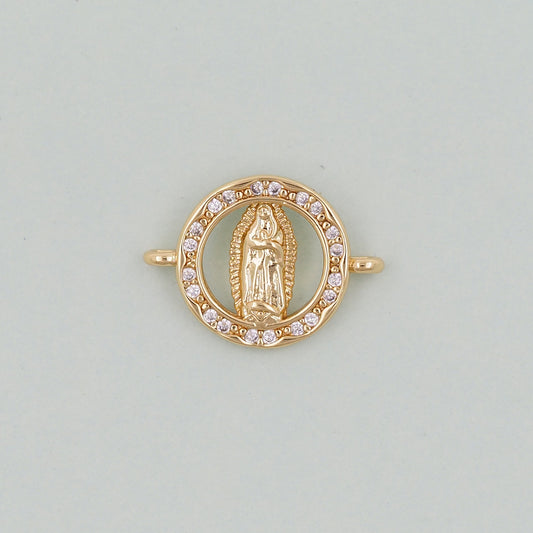 Gold Our Lady of Guadalupe Charms,18K Gold Filled virgin mary Pendant Charm Bracelet Necklace for DIY Jewelry Making Supply