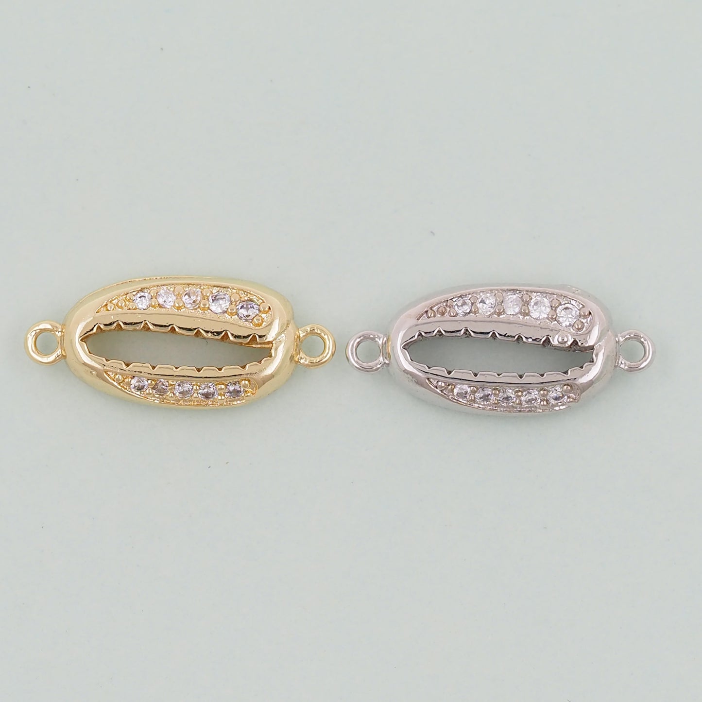 Gold Shell Connector Charms,18K Gold Filled Conch Shell Pendant,Conch Shell Charm Bracelet Necklace for DIY Jewelry Making Supply