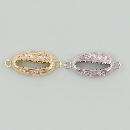 Gold Shell Connector Charms,18K Gold Filled Conch Shell Pendant,Conch Shell Charm Bracelet Necklace for DIY Jewelry Making Supply