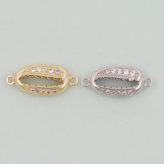 Gold Shell Connector Charms,18K Gold Filled Conch Shell Pendant,Conch Shell Charm Bracelet Necklace for DIY Jewelry Making Supply