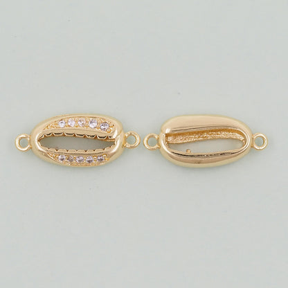 Gold Shell Connector Charms,18K Gold Filled Conch Shell Pendant,Conch Shell Charm Bracelet Necklace for DIY Jewelry Making Supply