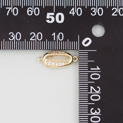 Gold Shell Connector Charms,18K Gold Filled Conch Shell Pendant,Conch Shell Charm Bracelet Necklace for DIY Jewelry Making Supply