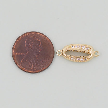 Gold Shell Connector Charms,18K Gold Filled Conch Shell Pendant,Conch Shell Charm Bracelet Necklace for DIY Jewelry Making Supply