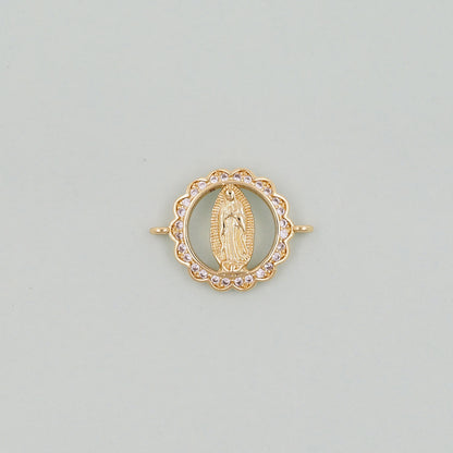 Gold Our Lady of Guadalupe Charms,18K Gold Filled virgin mary Pendant Charm Bracelet Necklace for DIY Jewelry Making Supply