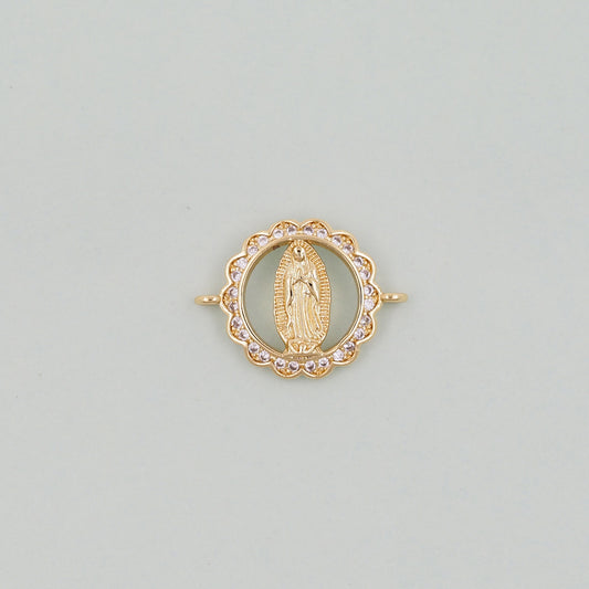 Gold Our Lady of Guadalupe Charms,18K Gold Filled virgin mary Pendant Charm Bracelet Necklace for DIY Jewelry Making Supply