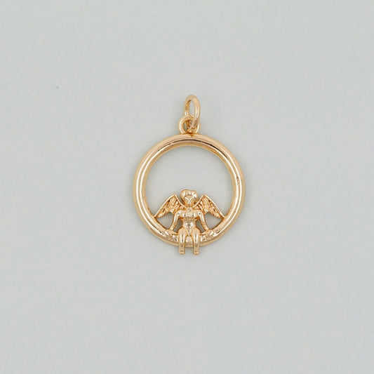 Gold Angel Charms,18K Gold Filled Angel Pendant,Angel Charm Bracelet Necklace for DIY Jewelry Making Supply
