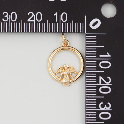 Gold Angel Charms,18K Gold Filled Angel Pendant,Angel Charm Bracelet Necklace for DIY Jewelry Making Supply
