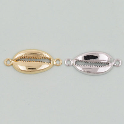 Gold Shell Connector Charms,18K Gold Filled Conch Shell Pendant,Conch Shell Charm Bracelet Necklace for DIY Jewelry Making Supply