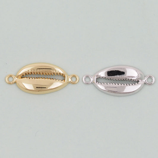Gold Shell Connector Charms,18K Gold Filled Conch Shell Pendant,Conch Shell Charm Bracelet Necklace for DIY Jewelry Making Supply