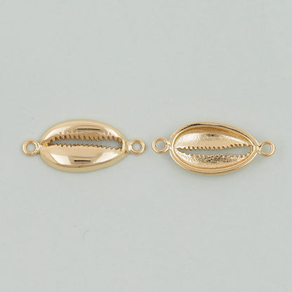 Gold Shell Connector Charms,18K Gold Filled Conch Shell Pendant,Conch Shell Charm Bracelet Necklace for DIY Jewelry Making Supply