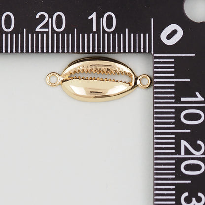 Gold Shell Connector Charms,18K Gold Filled Conch Shell Pendant,Conch Shell Charm Bracelet Necklace for DIY Jewelry Making Supply