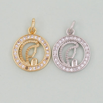 Gold Our Lady of Guadalupe Charms,18K Gold Filled virgin mary prayer Pendant Charm Bracelet Necklace for DIY Jewelry Making Supply