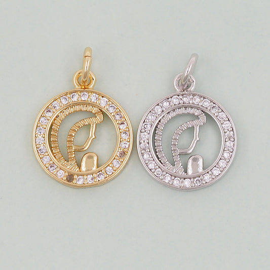 Gold Our Lady of Guadalupe Charms,18K Gold Filled virgin mary prayer Pendant Charm Bracelet Necklace for DIY Jewelry Making Supply
