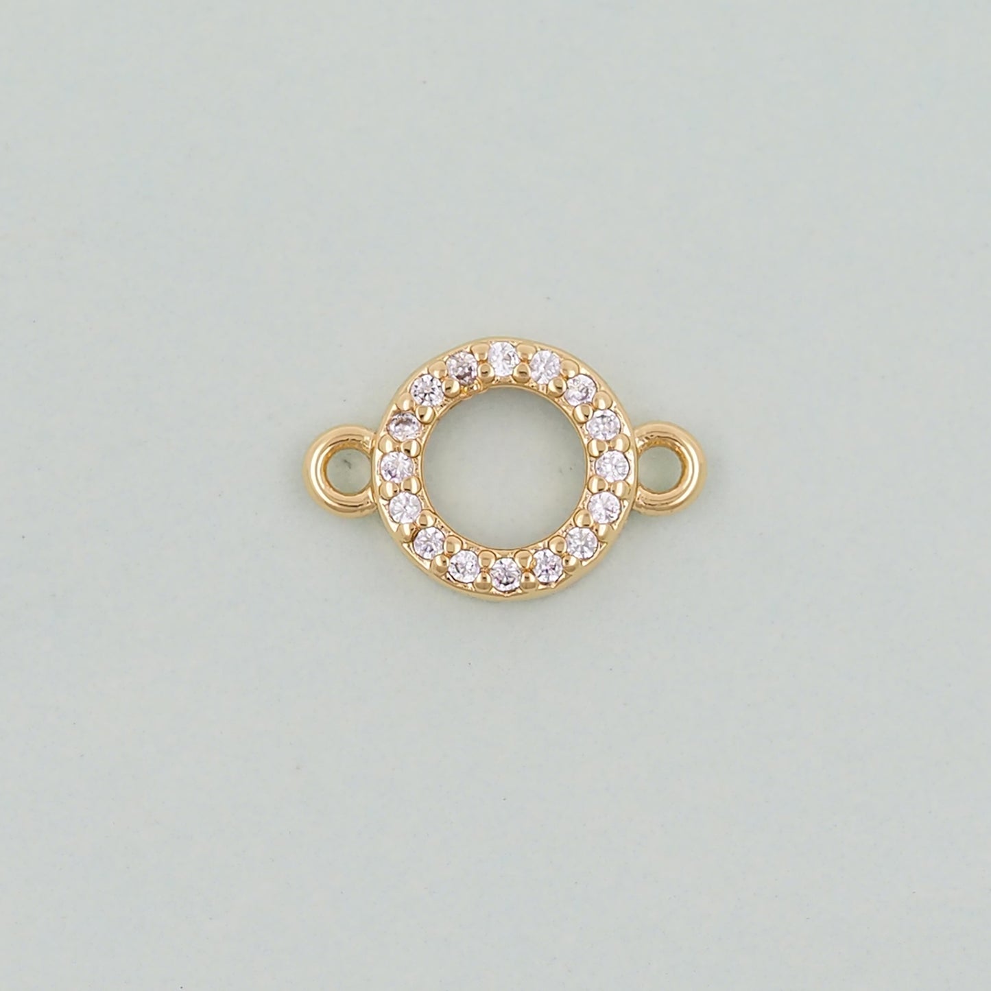 Gold Round Connector Charms,18K Gold Filled Round Pendant,Round Charm Bracelet Necklace for DIY Jewelry Making Supply