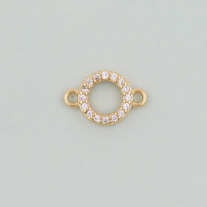 Gold Round Connector Charms,18K Gold Filled Round Pendant,Round Charm Bracelet Necklace for DIY Jewelry Making Supply
