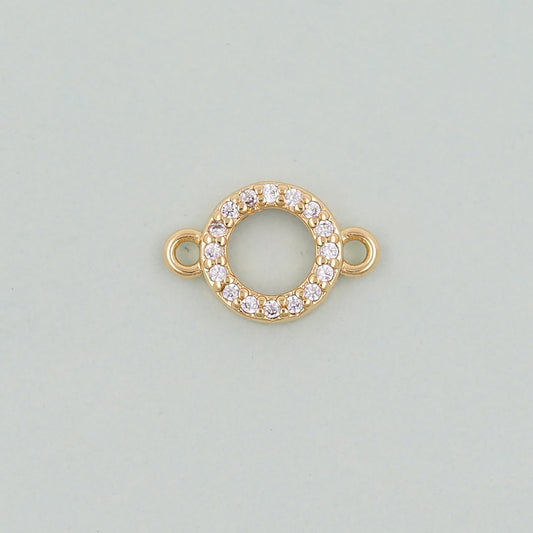 Gold Round Connector Charms,18K Gold Filled Round Pendant,Round Charm Bracelet Necklace for DIY Jewelry Making Supply