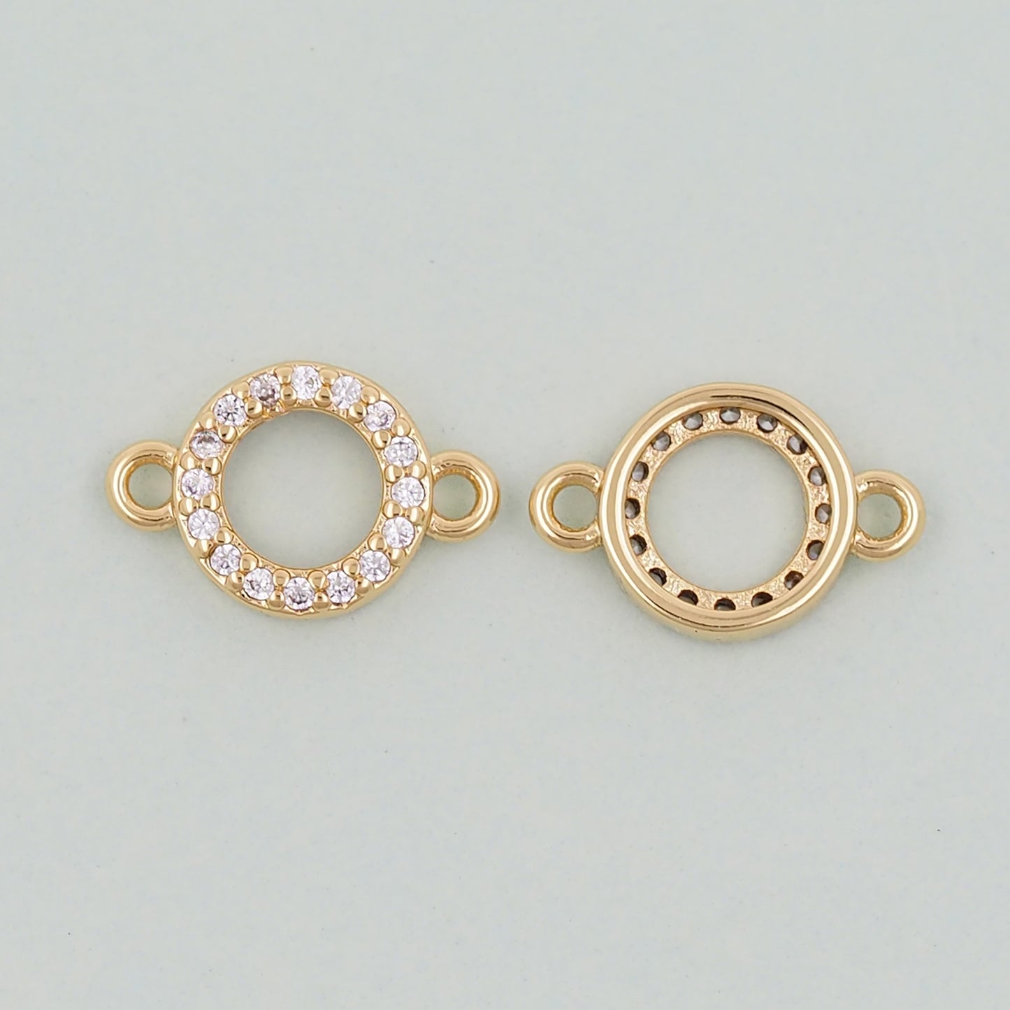 Gold Round Connector Charms,18K Gold Filled Round Pendant,Round Charm Bracelet Necklace for DIY Jewelry Making Supply